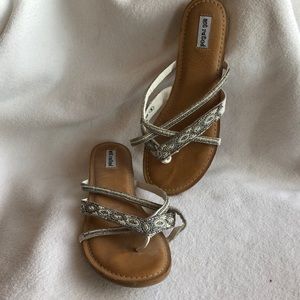 Not Rated size 9 slip on beaded thong sandals